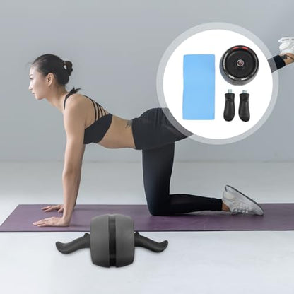 Wakauto Ab Roller Wheel Fitness Roller Core Training Exercise Wheel for Home Gym with Automatic Rebound Suitable for Men and Women Abdominal Workout