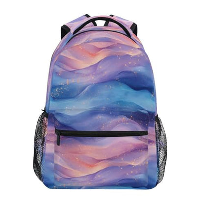 School Backpack for Teacher Nurse Waterproof Carry On Backpacks with Chest Strap for Travel Trip Blue Purple - color: Multicolor09