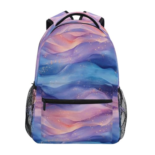 School Backpack for Teacher Nurse Waterproof Carry On Backpacks with Chest Strap for Travel Trip Blue Purple - color: Multicolor09