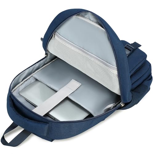 abshoo Large Heavy Duty Backpack For School College Bookbag Casual Multi Pocket Travel Backpacks - color: Navy