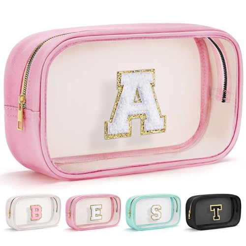 YOOLIFE Travel Essentials for Women Girl Birthday Gift for Kids Girls Women Initial Travel Makeup Bags Organizer Toiletry Bags Cosmetic Bag Beach Bag 11 12 13 14 15 16 Years Old Girl Gift Pink A - color: Large-Pink, style: A