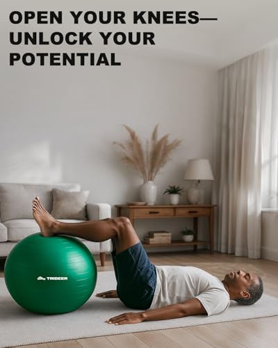 Trideer Exercise Ball for Physical Therapy, Core Strength, Stability & Balance Training, Swiss Ball for Yoga, Fitness & Rehabilitation - size: Standard Support-Medium (19-22 inches/48-55 cm)