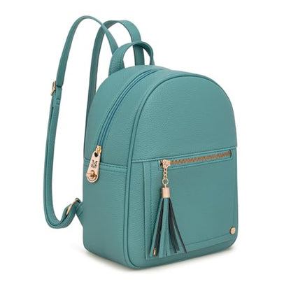 Mini Backpack Purse for Women Anti Theft Backpacks with Secured Zipper and Tassel - color: Mini Turquoise