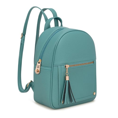 Mini Backpack Purse for Women Anti Theft Backpacks with Secured Zipper and Tassel - color: Mini Turquoise