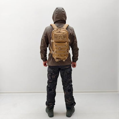 Military Tactical Backpack for Men Army 1 Day Assault Pack Molle Bag Bug Out Bag 26L - color: Khaki, size: 26L