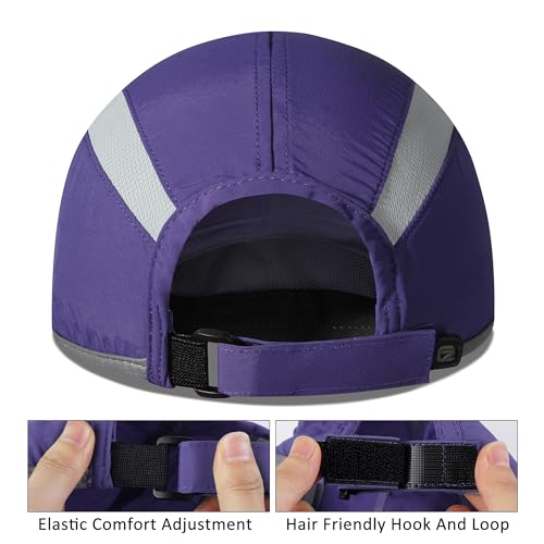 GADIEMKENSD Reflective Folding Outdoor Hat Unstructured Design UPF 50+ Sun Protection Sport Hats for Womens and Mens - color: Dark Purple