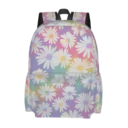 cfpolar 17 Inch Backpack Cute Daisy Flower Laptop Bag Shoulder Bag School Bookbag Casual Daypack For Boys Girls,A-10 - color: D-10
