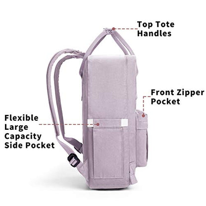 KALIDI Casual Laptop Backpack 15 Inches Square Daypack Totepack Travel Bag - color: Purple