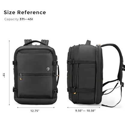 Swissdigital Design Travel Laptop Backpack 43L with USB Charging Port,TSA Friendly Flight Approved Carry-on Luggage Hand,Business Rucksack,Large Weekender Bag Fits 17 Inch Laptop Black | SD1748-01 - color: Black