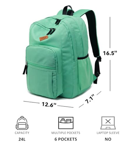 abshoo Classical Basic Womens Travel Backpack For College Men Water Resistant Bookbag (Turquoise) - color: Turquoise, size: 16.5 Inc