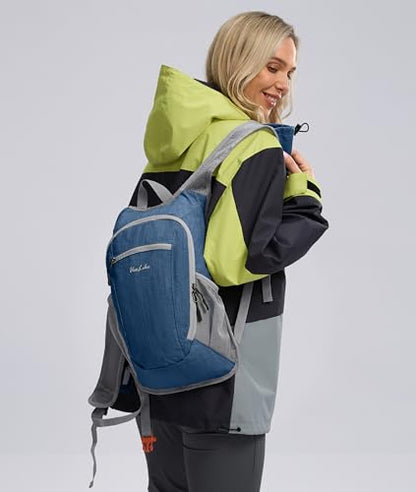 Uselike 10L Small Hiking Backpack Travel Daypack Lightweight Packable Back Pack for Women Men(Navy Blue) - color: Navy Blue