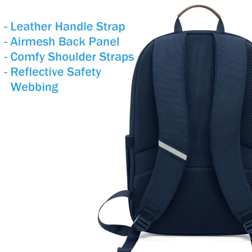 PUREVAVE Laptop Backpack with YKK Zippers for Men and Women - color: Navy Blue