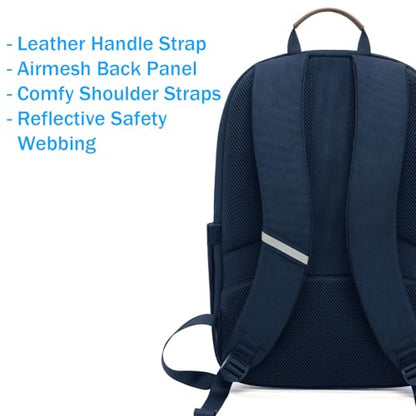 PUREVAVE Laptop Backpack with YKK Zippers for Men and Women - color: Navy Blue