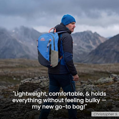 Timpanogos Elevation 22L Hiking Backpack, Lightweight Daypack for Men & Women made with Water-Resistant Ripstop Nylon, Hydration Compatible comes with Ergonomic Straps for Camping and Travel (Timp) - color: Timp