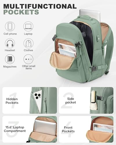 coofay Vacuum Backpack Travel with Pump Vacpack Backpack with Vacuum System Travel Compression Backpacks for Women Mochila De Viaje Carry on Luggage - color: B-army Green