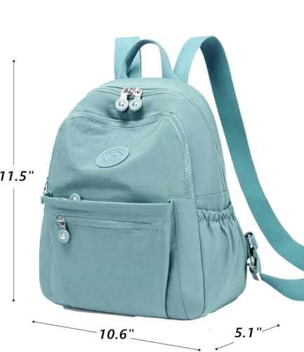 Backpack Purse for Women Ladies Nylon Bag Casual Daypack Travel Shopping Pack (A Style Light Green) - color: A Style Light Green