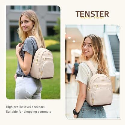 TENSTAR Mini Backpack for Women Stylish Convertible Back Pack Purse, Light Weight Daypack Purses Daily Backpack Cute Bookbag for College Travel, Apricot - color: Apricot