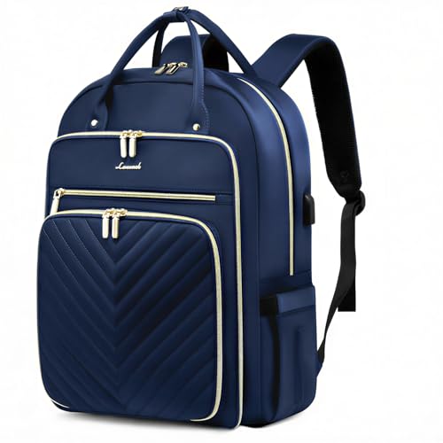 LOVEVOOK 15.6 Inch Laptop Backpack for Women,Fashion Work Travel Backpack,Waterproof Day Pack Purse for Teacher Nurse, Navy Blue. - color: Navy Blue, size: 15.6 inch