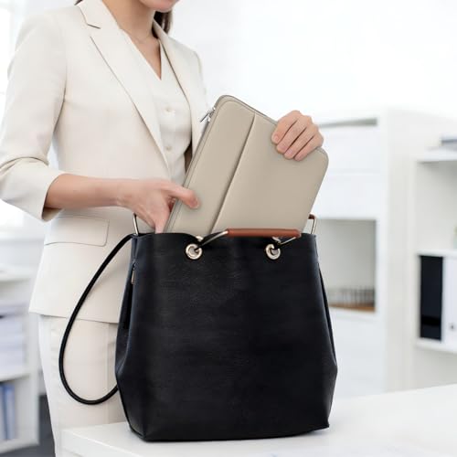 Laptop Sleeve Bag Compatible with 15 to 16 inches MacBook HP Dell Asus Acer Protective Case with Front Pocket Padded Computer Pouch Cover Protective for 15” to 16” Laptop, Khaki - color: Khaki, size: 15/16 inches