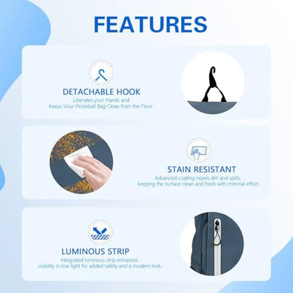 Smartway Waterproof Pickleball Bag With Shoe Compartment - Large Capacity Tennis Racket Backpack For Men Women - color: Blue