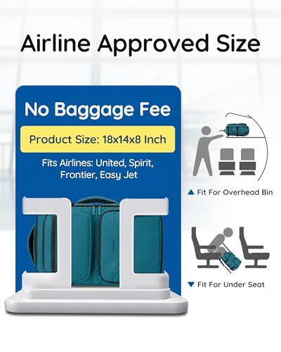 Taygeer Travel Personal Item Bag 18 x 14 x 8 Inches, Under Seat Carry on Backpack for Women with Water Bottle Pocket, Shoe Pouch and TSA Approved Laptop Compartment Fits 15.6 Inch Laptop, Peacock Blue - color: Peacockblue