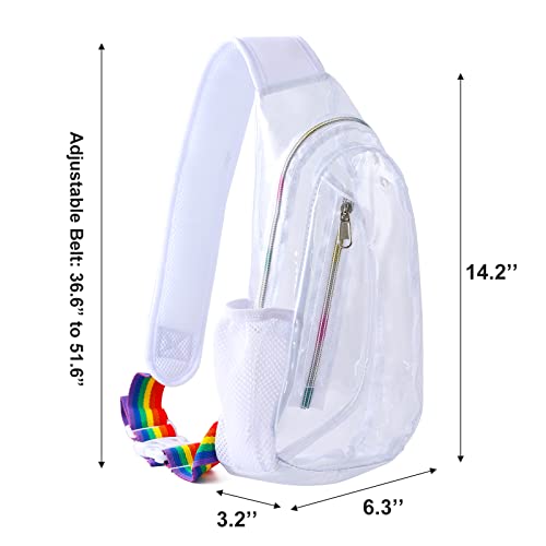 Edraco Clear Sling Sports Bag, Stadium Approved Mini PVC Crossbody Shoulder Backpack, Casual Chest Daypack for Women & Men
