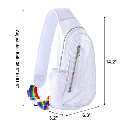 Edraco Clear Sling Sports Bag, Stadium Approved Mini PVC Crossbody Shoulder Backpack, Casual Chest Daypack for Women & Men