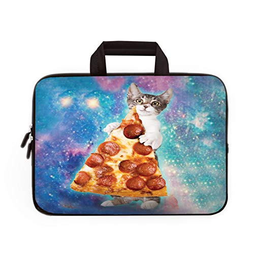14 15 15.4 15.6 inch Laptop Handle Bag Computer Protect Case Pouch Holder Notebook Sleeve Neoprene Cover Soft Carrying Travel for Dell Lenovo Toshiba HP Chromebook ASUS Acer (Cute Pizza Cat) - color: Cute Pizza Cat