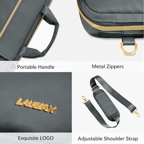 Laptop Case Bag Women Men Computer Sleeve Compatible with MacBook/Dell/HP/Acer/ASUS/LG, Waterproof Shoulder Carrying Briefcase, Grey, 15.6-16 Inch - color: Heather Grey, size: 15.6 inch