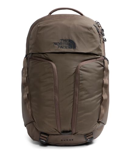 THE NORTH FACE Surge Commuter Laptop Backpack | Daypack With Water Repellent Finish, 16" Laptop Sleeve, Reflective Details - color: Smokey Brown, size: One Size