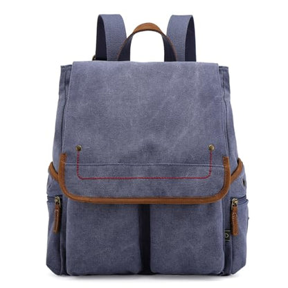 TSD Brand Canvas Backpack Lightweight Travel Daypack Carry On Laptop Backpack Lightweight Hiking Backpack (Navy) - color: Navy
