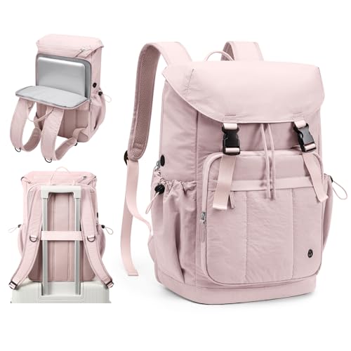 Laptop Backpack for Women Vintage Travel Backpack Purse Casual Daypacks for Men Fashion Teacher Nurse Bag for Work Business College, Fits up to 15.6Inch Notebook,Pink - color: Stylish Pink, size: 15.6 Inch