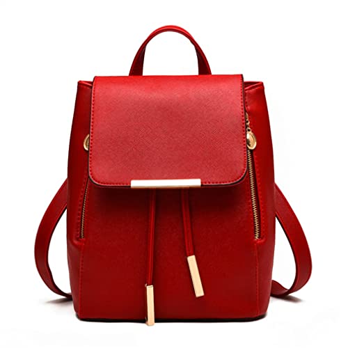 Pahajim Womens Trendy Backpack Purses PU Leather Travel Rucksack for Ladies Cute Daypacks Bags - color: Wine Red