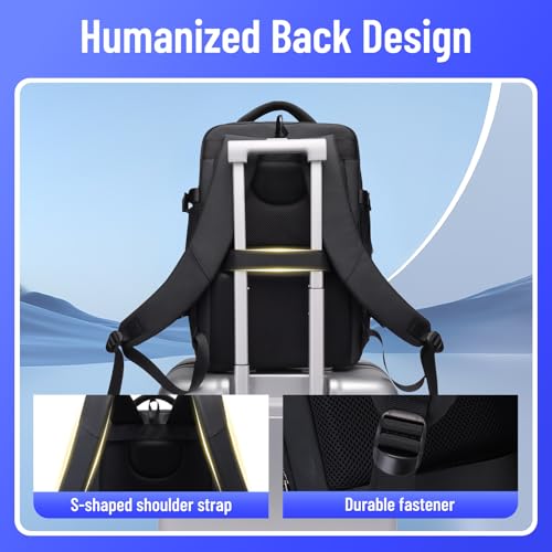 50L Travel Backpack for Men Women, Carry on Backpack Fits 17 Inch Laptop, Convertible Duffle Bag Business Work Commuter Backpack, TSA Weekender Overnight Bag, Black - color: 6940w-black