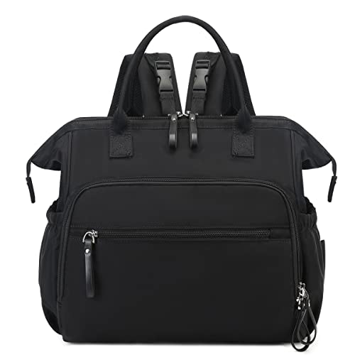 LORADI Large Diaper Bag Tote, Hospital Bag, Baby Shower Essential | 14 Pockets, Convertible, Stroller Clips, 3 Insulated Pockets, Water-resistant, Easy to Clean - color: Black, size: Large-20L