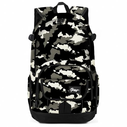 rickyh style School Backpack Travel Bag for Men & Women Lightweight College Back Pack with Laptop Compartmen - color: 04heibai