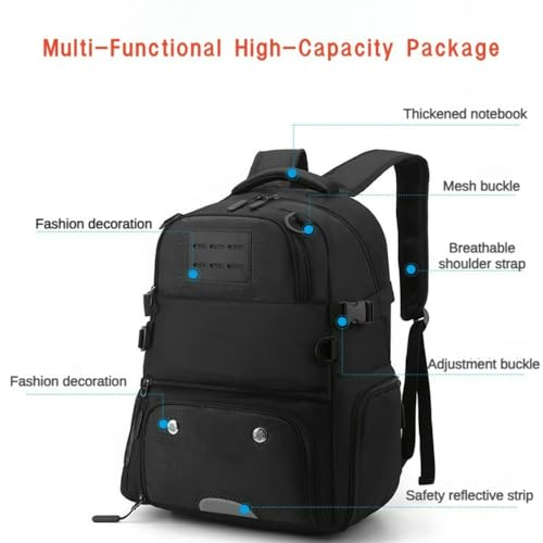 Soccer Bags with Ball Holder and Shoe Compartment Soccer Backpack with Reflective Strips Large Basketball Backpack - color: Blue