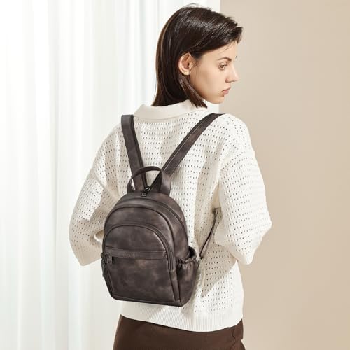 CLUCI Sling Bag for Women Leather Women's Backpack Small Convertible Backpack Purse Crossbody Bag for Travel - color: 0-6 Coffee