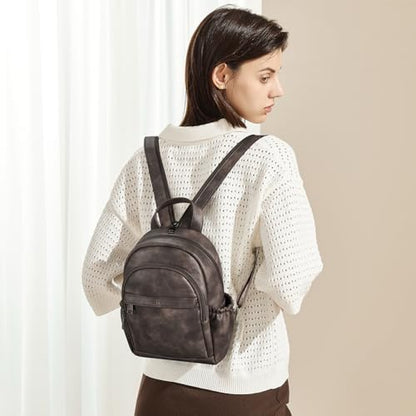CLUCI Sling Bag for Women Leather Women's Backpack Small Convertible Backpack Purse Crossbody Bag for Travel - color: 0-6 Coffee