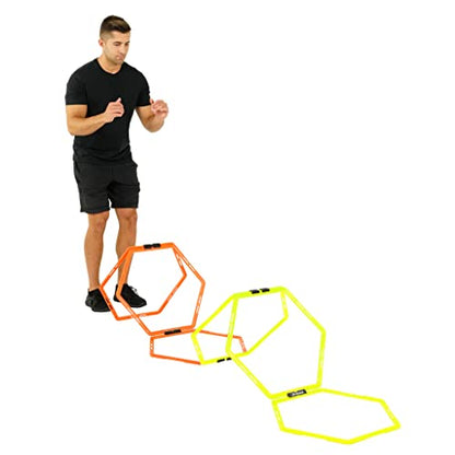 Hex Agility Rings for Speed Training & Agility Footwork Training Speed Hurdles Ladder with Carrying Bag (12 Rings) - size: 12 Rings