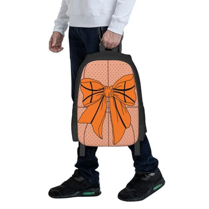 Basketball Bow Backpack Laptop Travel Bag Adjustable Backpack Print Daypack for Men Women 16.5 In - color: Style 5