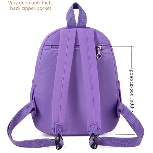 AOTIAN Mini Backpack for Women, Durable Nylon Small Daypack, Light Violet - color: Light Violet