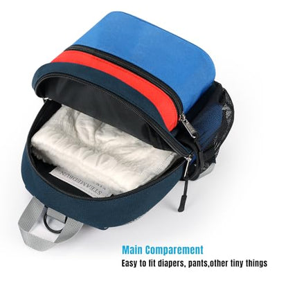 STEAMEDBUN Toddler Backpack Leash - Anti-Lost Harness Backpack for Boys Girls 1-3 - Blue - color: Dark-blue&red, size: Leash - 9.5"H