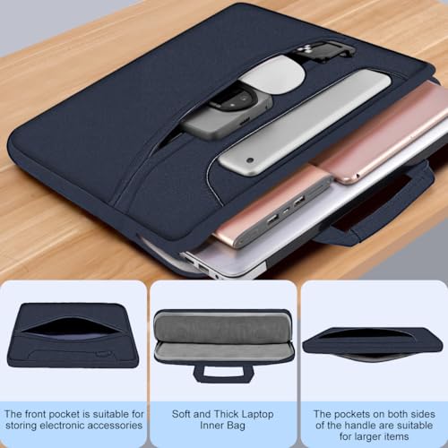 Hseok Laptop Shoulder Bag 15.6-16 inch Case,Water-Resistant Shockproof Computer Handbag with Small Case Compatible with MacBook Pro/Neo 16",Mac Air 15 M5, XPS 15/16 and most 15.6-16 PC,Blue - color: Dark Blue, size: 15.6-16"
