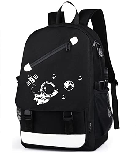 MCWTH School Backpacks for Teen Boys, Luminous School Bag Bookbags for Kids (Astronaut) - color: Astronaut