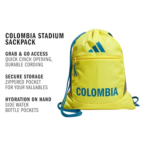adidas Stadium Sackpack – Drawstring Backpack for Sports, Small Gym Bag, 13L - color: Colombia