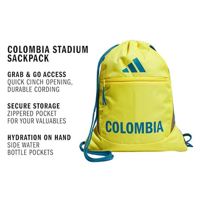 adidas Stadium Sackpack – Drawstring Backpack for Sports, Small Gym Bag, 13L - color: Colombia