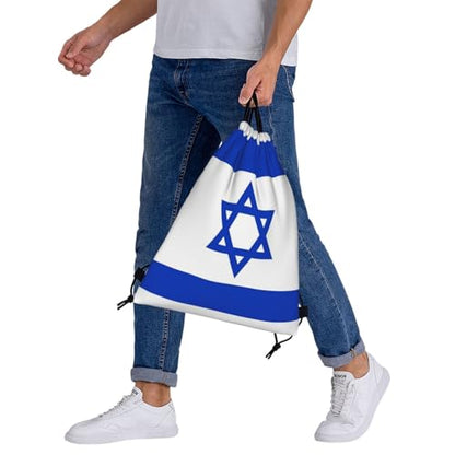 Israel Flag Drawstring Bag Sport Gym Backpack Beach Travel Sack Draw String Yoga Bag For Men Women - color: Israel Flag