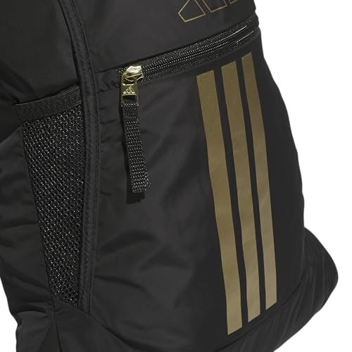 adidas Alliance Sackpack – Drawstring Backpack for Sports, Small Gym Bag, Black/Gold Metallic/3, OSFA - color: Black/Gold Metallic/3
