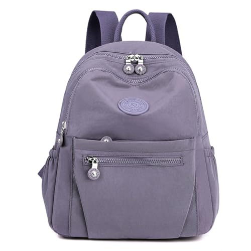Pealwel Mini Backpack Purse for Women,Small Nylon backpacks for Ladies Backpacks Women Anti Theft Travel Bag (Grey Purple) - color: Grey Purple